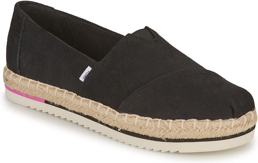 TOMS Alpargata platform rope Zwart Canvas Espadrilles Dames