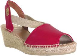 Toni Pons TEIDE-P Leren espadrille met sluiting aan de achterkant en middelhoge sleehak ROOD