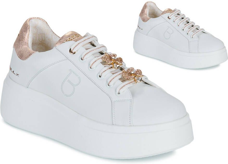 Tosca Blu Witte Leren Platform Sneakers met Strass Bloem White Dames - Foto 2