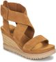 UGG Sandalen Dames Damesschoenen Canvas Sleehak hoogte Ileana ankle Cognac - Thumbnail 3