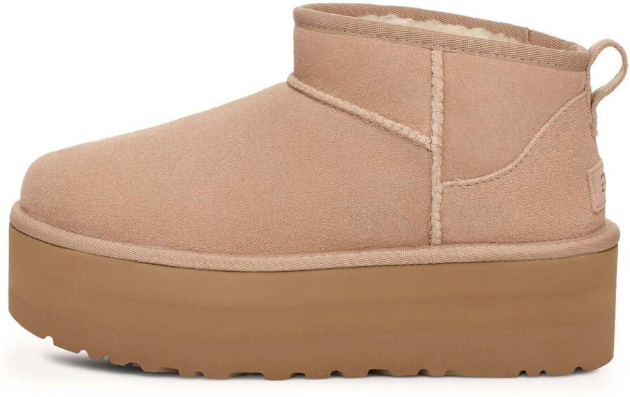 UGG Vachtlaarzen Dames W Classic Ultra Mini Platform Maat: 40 Materiaal: Suède Kleur: Beige - Foto 4