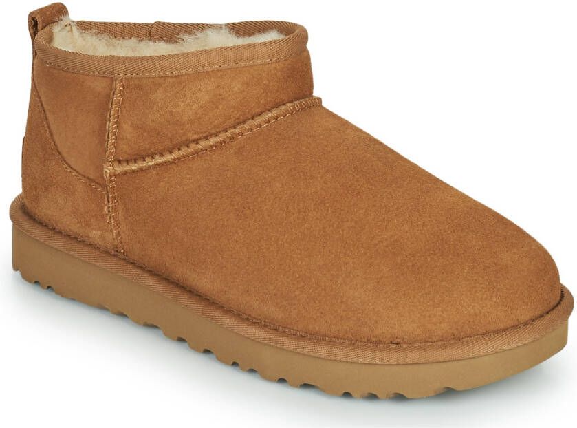 UGG Vachtlaarzen Dames W Classic Ultra Mini Suède Camel - Foto 7