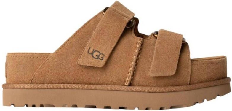 UGG Slippers Dames W Goldenstar Hi Slide Maat: 38 Materiaal: Suède Kleur: Cognac - Foto 3