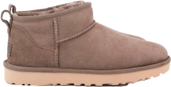 UGG Leren enkellaarsjes Classic Ultra Mini bruin groenachtig - Foto 3