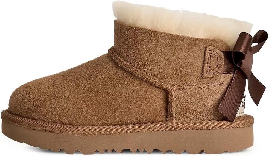 UGG Bruine Ultra Mini Bailey Bow laarsjes van leer - Foto 2
