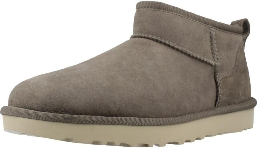 UGG Leren enkellaarsjes Classic Ultra Mini bruin groenachtig - Foto 2