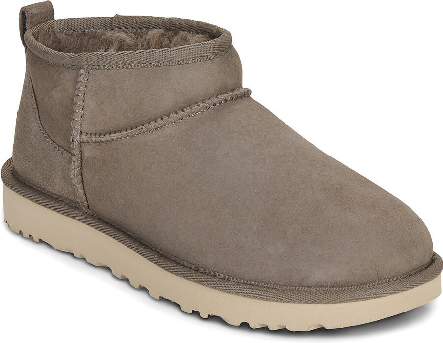 UGG Vachtlaarzen Dames W Classic Ultra Mini Maat: 40 Materiaal: Suède Kleur: Taupe - Foto 4