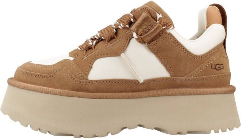 UGG dames veterschoen Astromel suède en textiel bruin beige - Foto 4