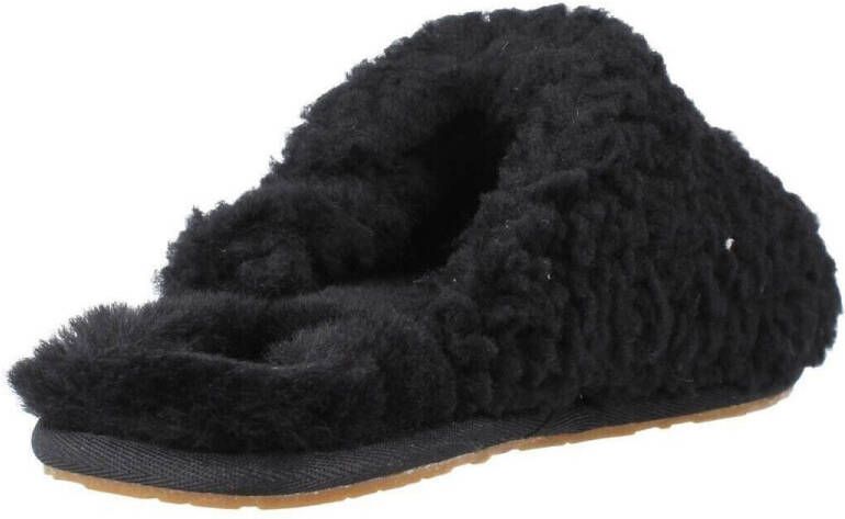 UGG Pantoffels Dames Sloffen Instappers Canvas Harde zool Dichte hiel 1133151 Zwart - Foto 4