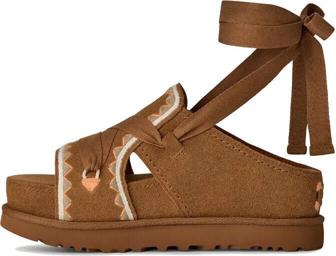 Ugg Sandalen met sleehak Goldenstar Hi Artistitch Slide Chestnut Multi