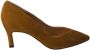Unisa Kameel Suède V-Cut Stiletto Pumps Brown Dames - Thumbnail 6