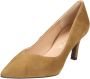 Unisa Kameel Suède V-Cut Stiletto Pumps Brown Dames - Thumbnail 2