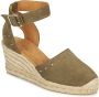 Unisa Vrouwen Suède Espadrilles Damesschoenen Plateauhak Gesp sluiting Cliver Groen - Thumbnail 3