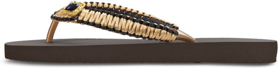 Uzurii Teenslippers Gold Macrame Switch