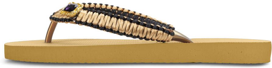 Uzurii Teenslippers Gold Macrame Switch
