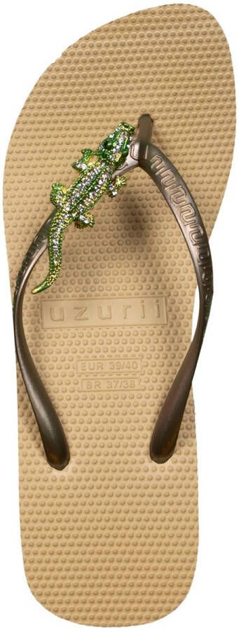 Uzurii Teenslippers Green Crocodile Switch High Heel