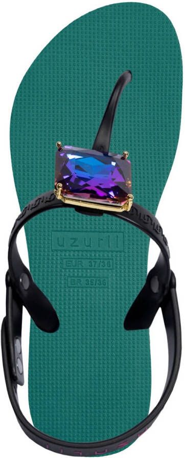 Uzurii Selena Butterfly Chrystal dames slippers Forest Green - Foto 4