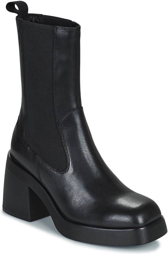 Vagabond Shoemakers Brooke Zwart Leren Vierkante Neus Laarzen Black Dames - Foto 5