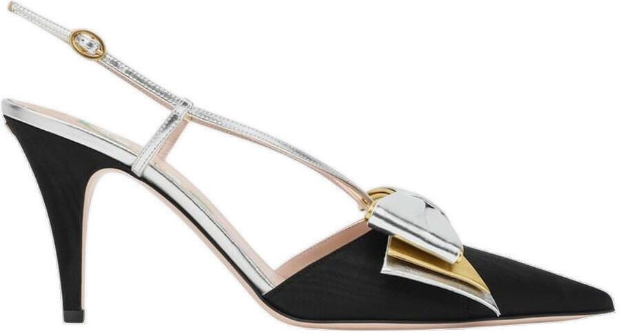Valentino Bags Pumps Escarpins Slingback Bowow nœud décoratif en cuir lamé