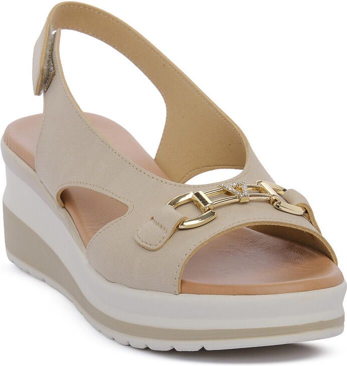 Valleverde Sandalen met sleehak BEIGE