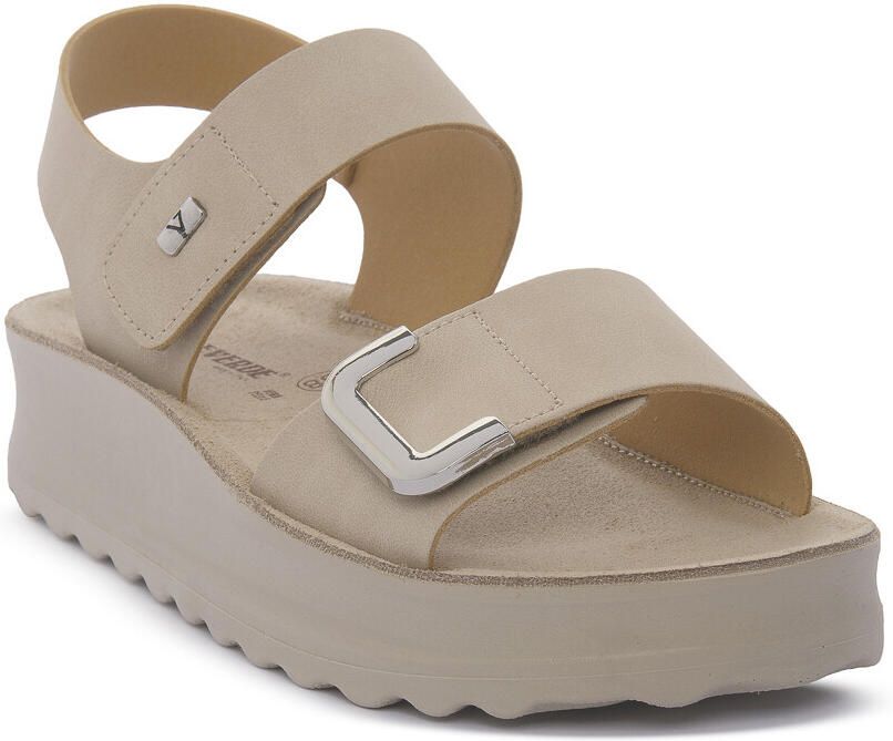 Valleverde Sandalen met sleehak BEIGE