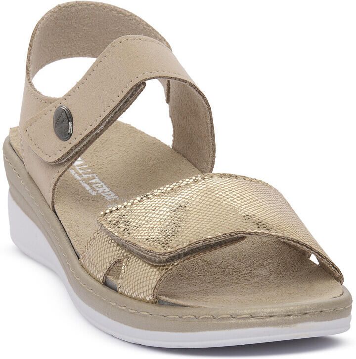 Valleverde Sandalen met sleehak PLATINO