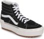 Vans Ua Sk8 Hi Stacked Suede Canvas Black Blanc Sneaker - Thumbnail 4