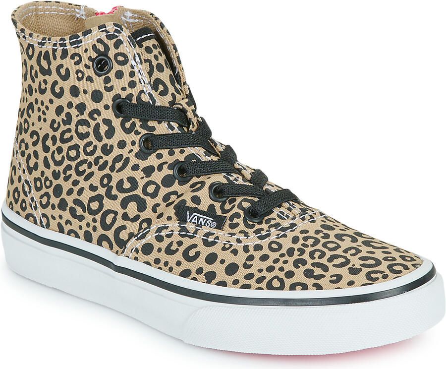 Vans Authentic Hi 2.0 Zip katoenen sneakers met panterprint camel zwart - Foto 2