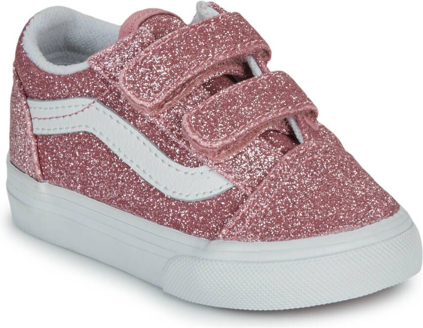 Vans Old Skool V Glitter Rose Gold Sneakers Meisjes Roze - Foto 3