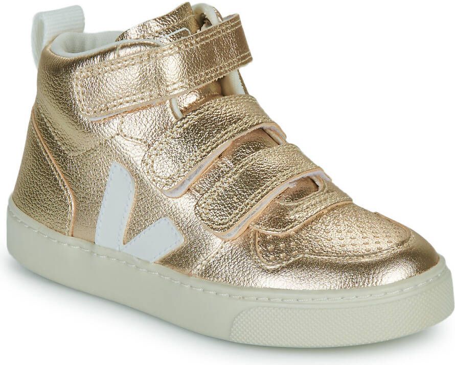 Veja Small V-10 Mid gevoerde leren sneakers champagne - Foto 4