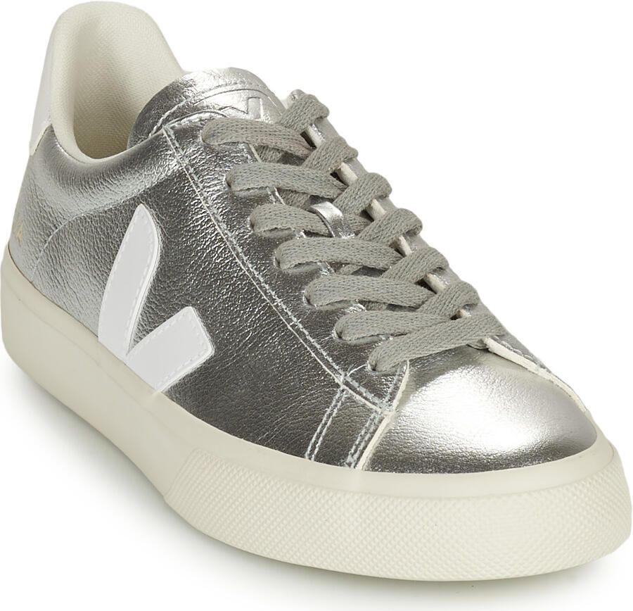 Veja Zilveren Leren Sneakers Ronde Neus Model Gray Dames - Foto 9