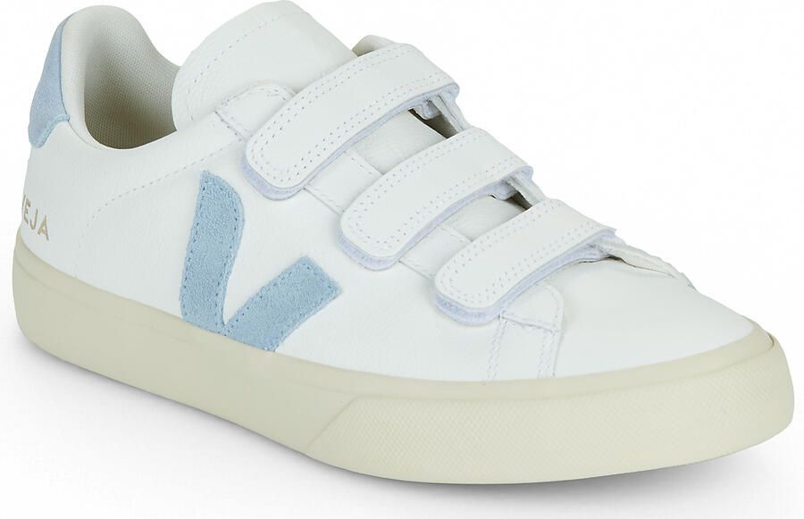 Veja Recife Sneakers Wit Staalblauw Kalfsleer VLogo Handtekening Detail White Dames - Foto 7