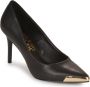 Versace Jeans Couture Minimalistische Zwarte Leren Decolletè met Gouden Detail Black Dames - Thumbnail 3