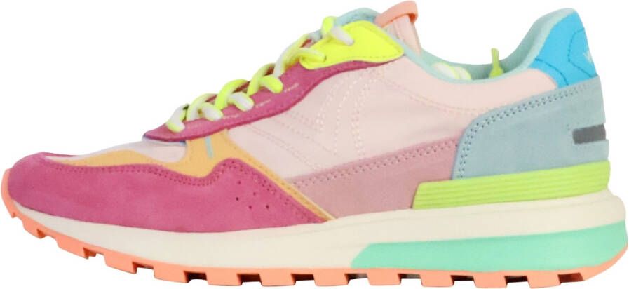 Victoria Sneakers Luna Nylon Multicolor Rosa Split Leather - Foto 8