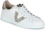 Victoria Leren sportschoenen tennis glitter Beige Dames - Thumbnail 2