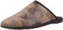 Victoria Faux Leather Comfort Slippers Brown Heren - Thumbnail 3