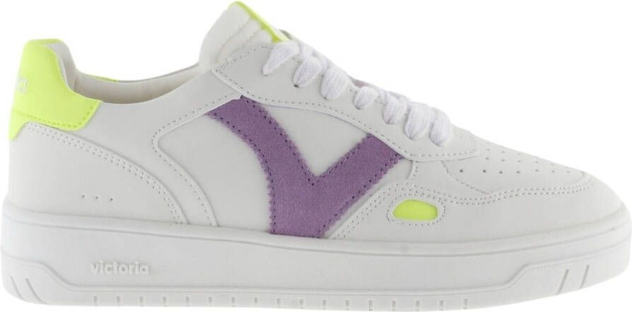 Victoria Sneakers Baskets seul effet cuir et néon femme