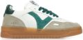 Victoria Seul Unisex Leather Effect Low Tennis & Color & Split Leather Pieces In Contrast 1257125 for Adults VERDE - Wit