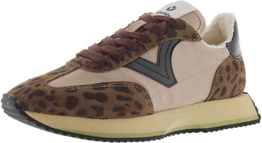 Victoria Dierenprint nylon sneakers en gescheurd leer voor Cosmos - Foto 3
