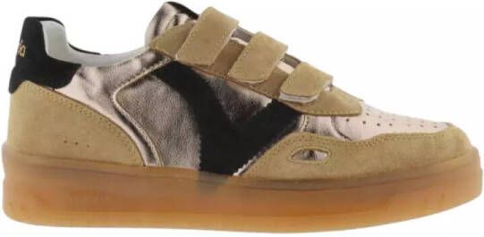 Victoria Dames Sneakers Brons Leer Suéde Metallic