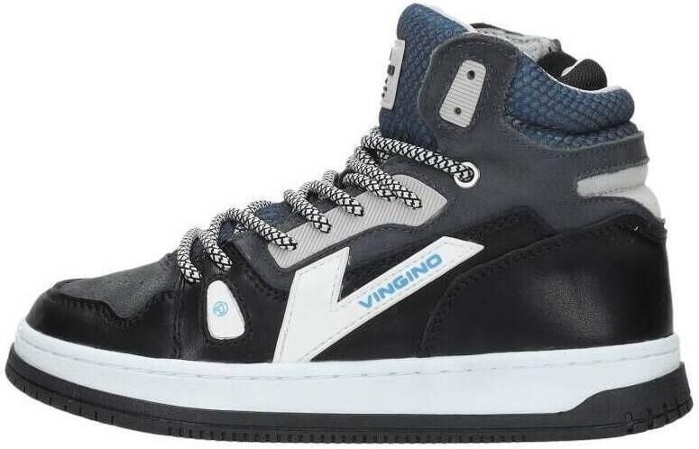 VINGINO Joshua mid leren sneakers blauw Jongens Leer Meerkleurig 31 - Foto 6