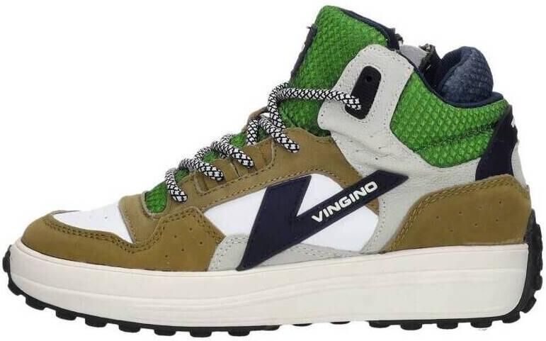 VINGINO Vito leren sneakers groen Jongens Leer Meerkleurig 36 - Foto 4