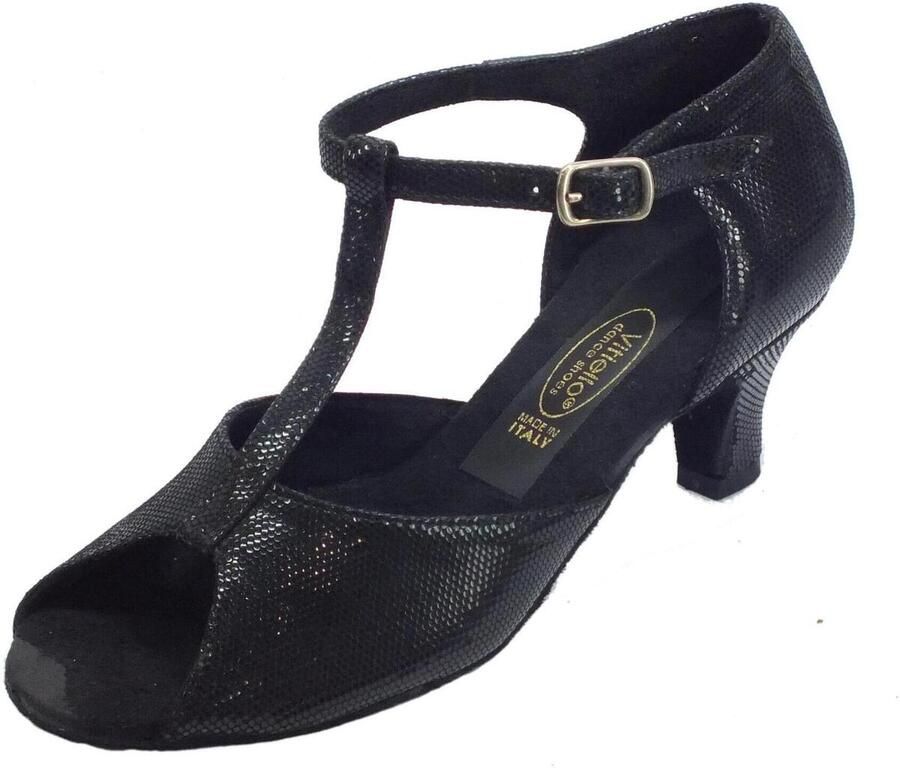Vitiello Dance Shoes Pumps Sandalo l.a. satinato nero