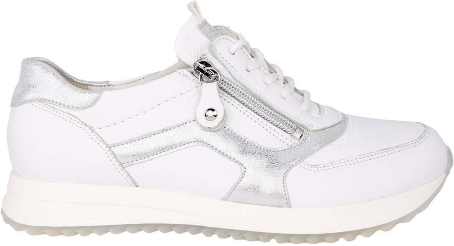 Waldläufer Wijde witte leren sneakers White Dames