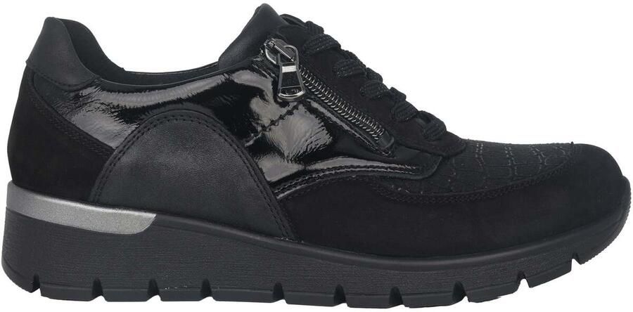 Waldläufer Wijde pasvorm damessneakers Zwart