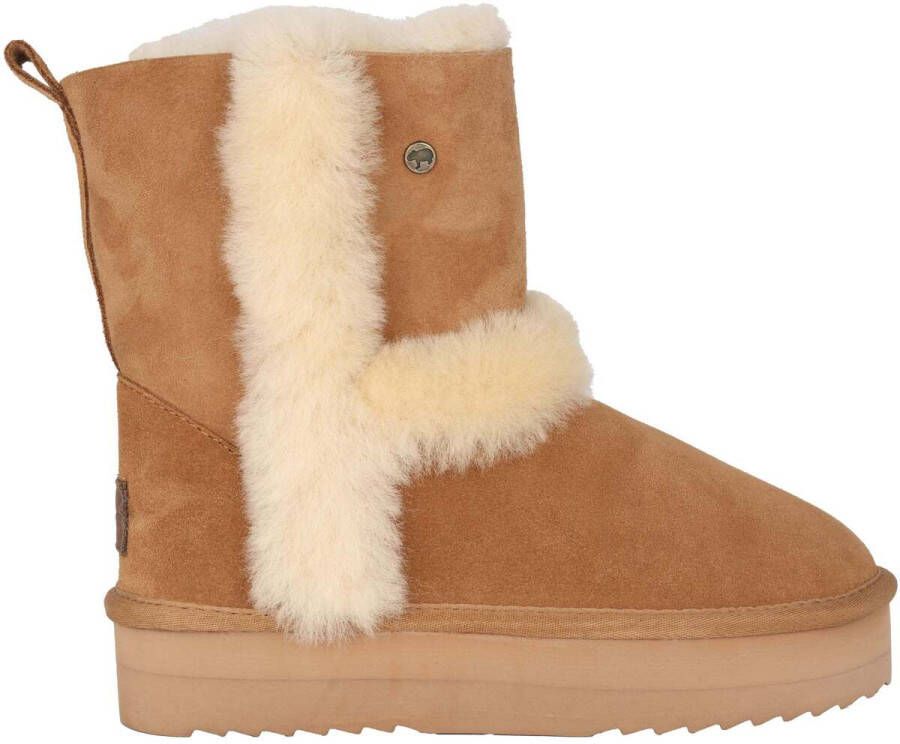 Warmbat Australia Kangaroo Plateau gevoerde suède enkelboots cognac - Foto 5