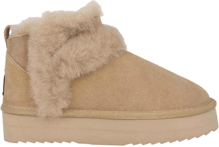 Warmbat Gevoerde beige laars Damesstijl