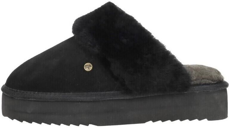 Warmbat Flurry Suede Plateau Dames Sloffen Zwart Zwart - Foto 7
