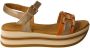 Pedro Miralles Oranje Oker Leren Dames Sandalen Brown Dames - Thumbnail 2
