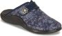 Westland -Dames blauw donker pantoffels - Thumbnail 2